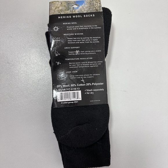 Men's Merino Wool Blend Warm Lightweight Urban Dress Socks 2 Pair Pack - Picture 4 of 5